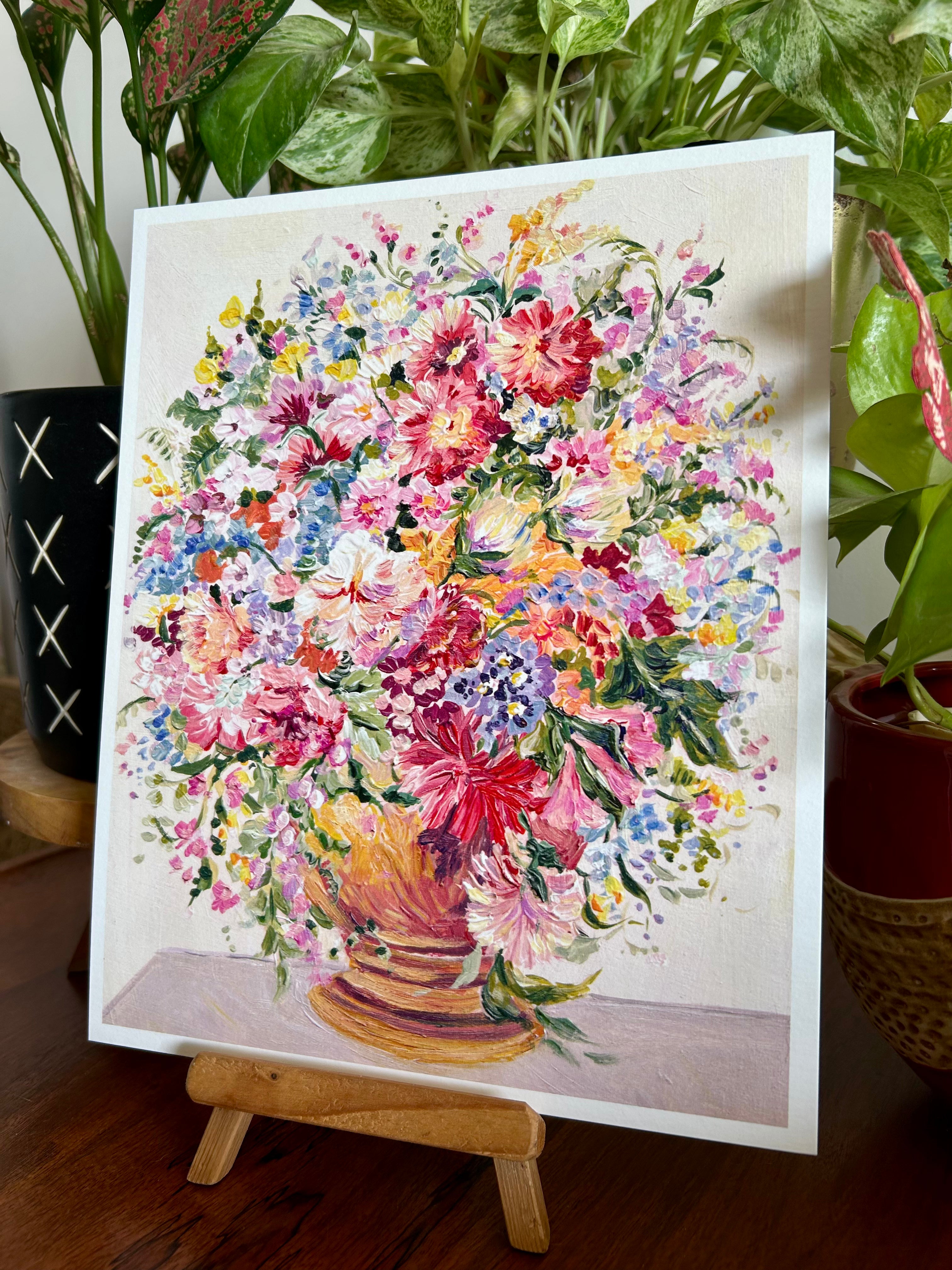 Floral Vase Art Print (8x10 inches)