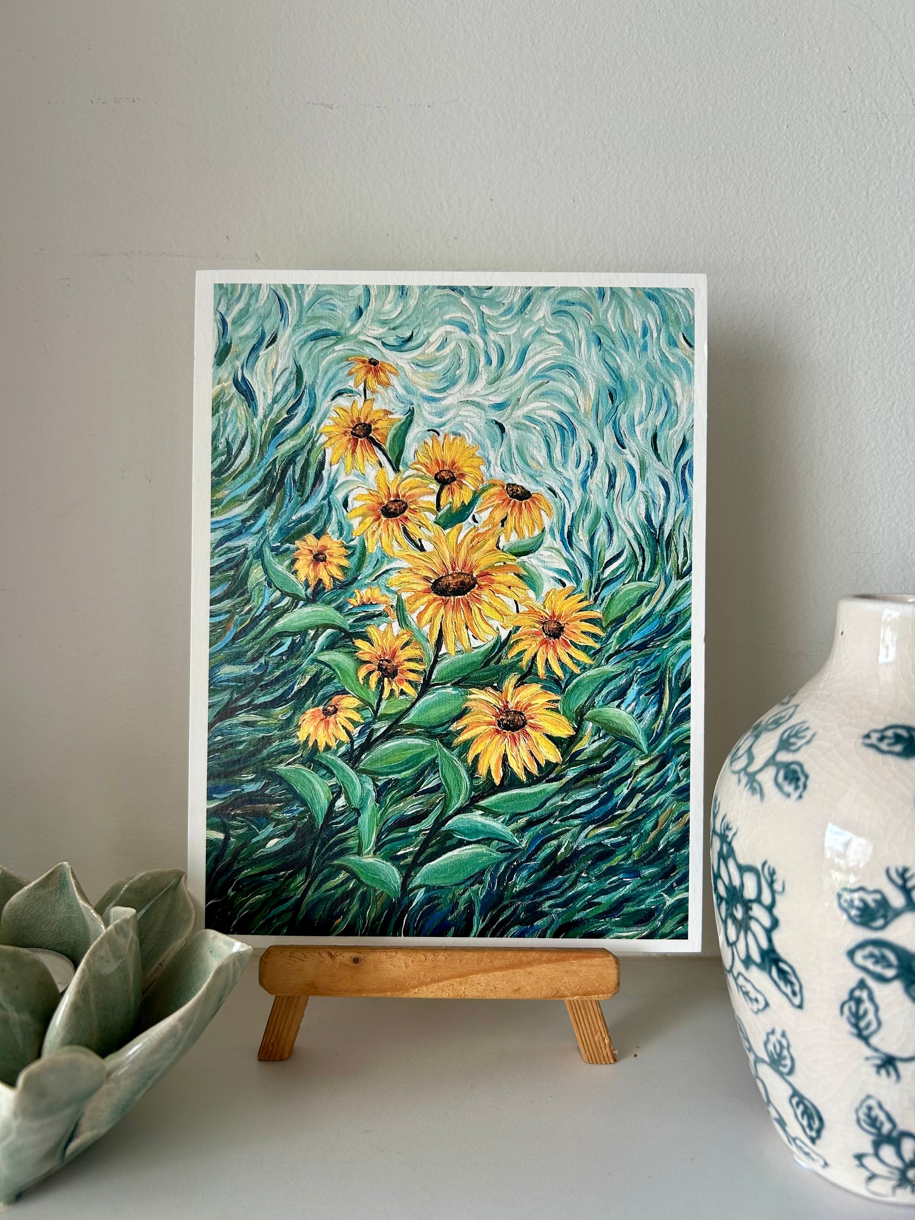 Sunflowers Art Print (6x8 inches)